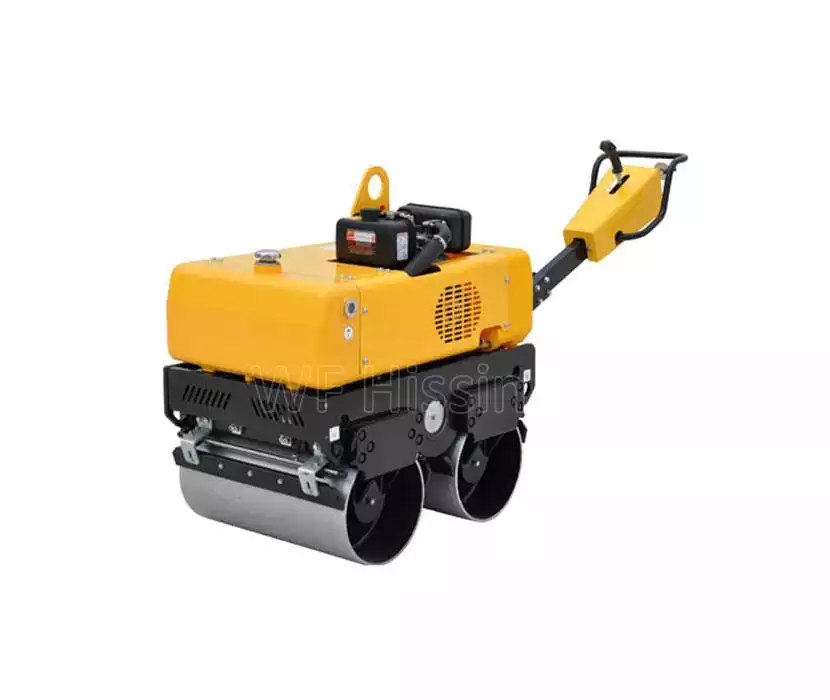 Walk behind double drum road roller